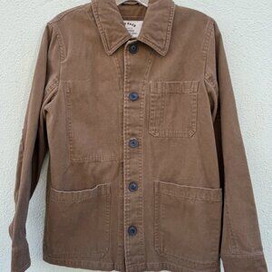 Fat Face Chore Jacket Sack Coat Workwear Button Up Mens Twill Brown Size XS